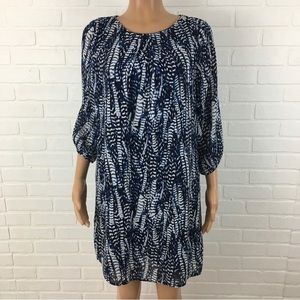 (SOLD!!!) H&M Womens Dress Size 8 Blue White 3/4